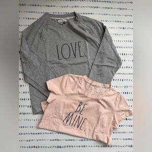 Rae Dunn Love Sweatshirt & Be Mine T-shirt for Valentines Day